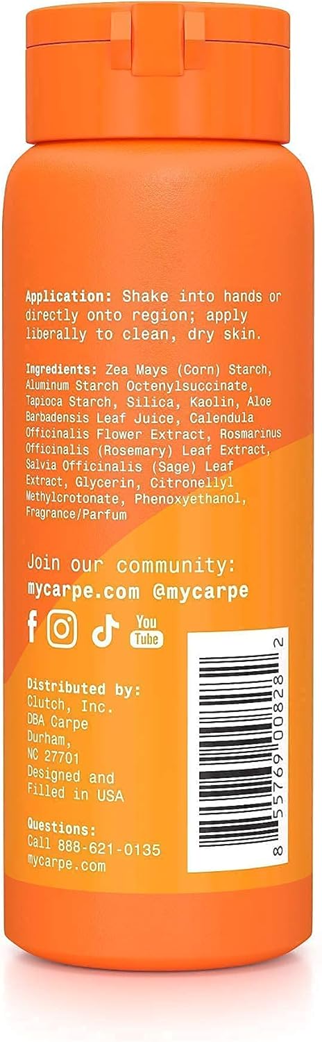 Carpe Sweat Absorbing Talc-Free Body Powder for Women.