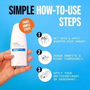 Carpe Exfoliating Underarm Scrub with Odor Protection.