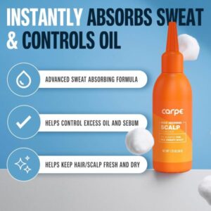 Carpe NEW. LARGER Sweat Absorbing Scalp Powder – Non Aerosol Dry Shampoo for Women & Men