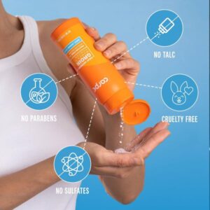 Carpe Sweat Absorbing Talc-Free Body Powder for Women.