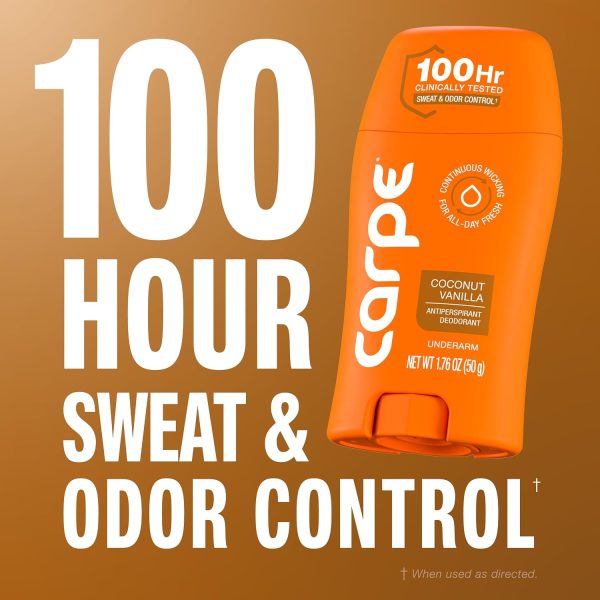 Carpe 100-Hour Antiperspirant Deodorant for Women – Coconut Vanilla