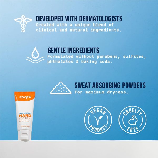 Carpe Sweat Absorbing Hand Lotion. Great for hyperhidrosis (Original Eucalyptus)