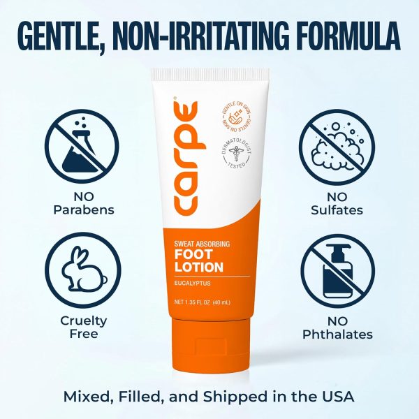 Carpe Sweat Absorbing Foot Lotion WITH APPLICATOR.1 Tube + Applicator