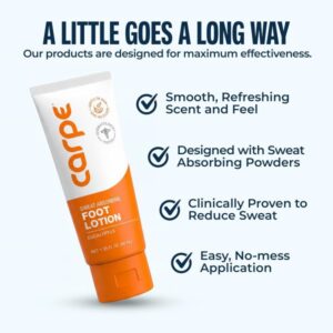 Carpe Sweat Absorbing Foot Lotion WITH APPLICATOR.1 Tube + Applicator