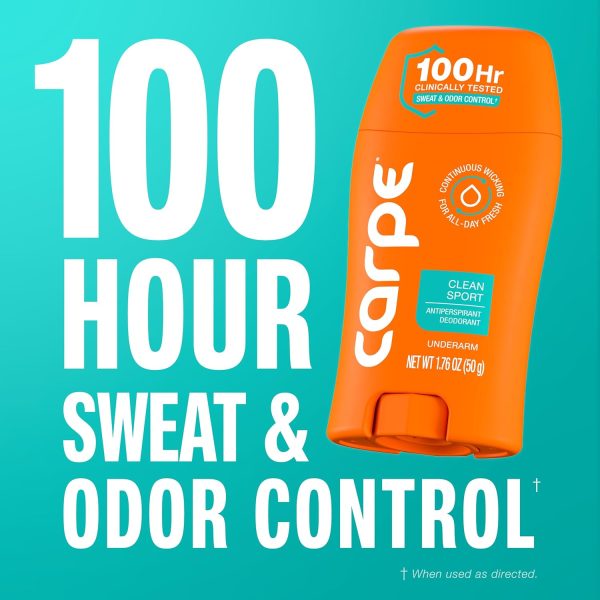 Carpe Antiperspirant Deodorant for Men. Sandalwood & Clean Sport – 2 Pack