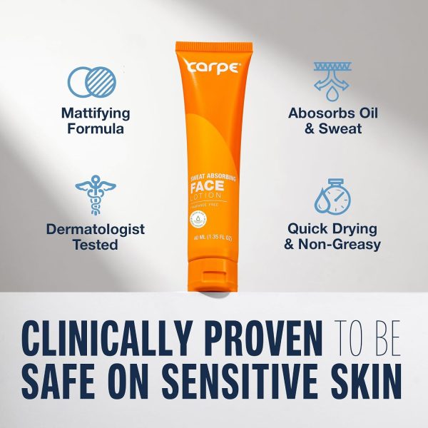 Carpe Sweat Absorbing Face Lotion for Oily Skin. Fragrance Free. 1.35 oz