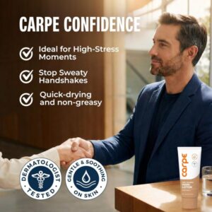 Carpe Sweat Absorbing Hand Lotion. A dermatologist-recommended.