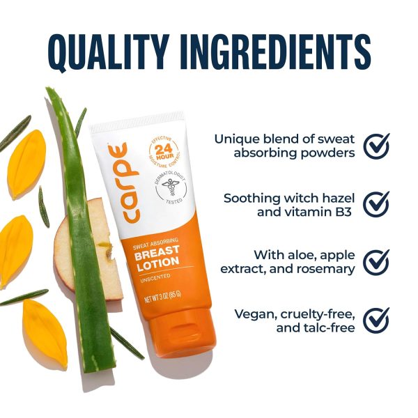 Carpe Sweat Absorbing Breast – Helps Keep Your Breasts and Skin Folds Dry