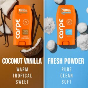 Carpe Deodorant for Women. Coconut Vanilla & Fresh Powder – 2 Pack