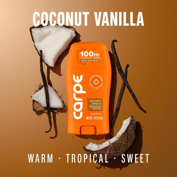 Carpe 100-Hour Antiperspirant Deodorant for Women – Coconut Vanilla